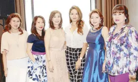  ??  ?? (From left) Tessie Tan, Arlene Chan, Josie Go, Sarah Lahbati, Elsa Ang and Annabelle Rama.