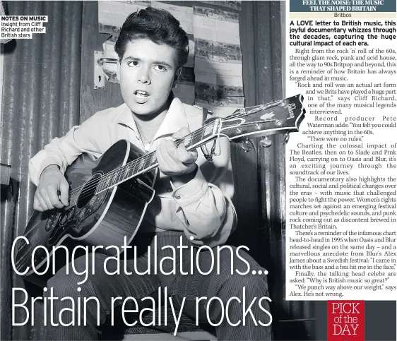  ?? British stars ?? NOTES ON MUSIC Insight from Cliff Richard and other