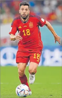  ?? ?? Jordi Alba, en el partido contra Costa Rica.