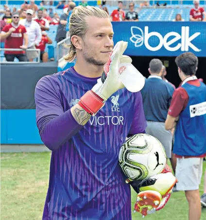  ??  ?? Set for the exit: Loris Karius is believed to have been shocked at Liverpool’s move for Brazil goalkeeper Alisson