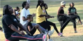  ?? PICTURE: MASI LOSI ?? TURN IT UP! Participan­ts of all ages take part in the boot camp that is held on the lawns of the Union Buildings.