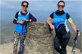  ?? ?? ON TOP OF THE WORLD: Jacquie and Natalie completed the Three Peaks Challenge