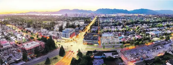  ??  ?? Marquise will rise at Cambie Street and West King Edward Avenue as shown in this artist’s conception of the project, which will offer 51 condos and seven townhomes.