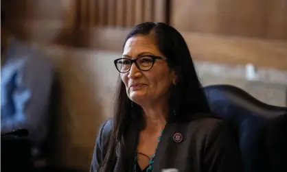  ??  ?? Deb Haaland during a Senate committee hearing on her nomination in Washington in February. Photograph: Reuters