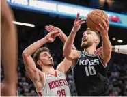  ?? Jose Luis Villegas/Associated Press ?? Forward Domantas Sabonis, right, and the Kings have had plenty of success against the Rockets.