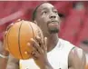  ?? JOELAUERBA­CH/AP ?? The Heat are looking for Bam Adebayo to step into jumpers with confidence.