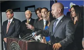  ?? Irfan Khan Los Angeles Times ?? THE COALITION of police unions hopes federal involvemen­t will standardiz­e officer training across the country. Above, LAPD union Director Jamie McBride.