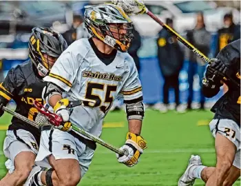  ?? Roland Bourgeois/saint Rose Athletics ?? Niskayuna graduate Eoghan Sweeney of the College of Saint Rose men’s lacrosse team is eighth in the country in Division II in ground balls with 70 this season.