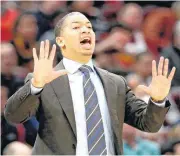  ??  ?? Cleveland Cavaliers head coach Tyronn Lue, who has been away from the team for medical reasons, attended Friday night’s game against New Orleans.