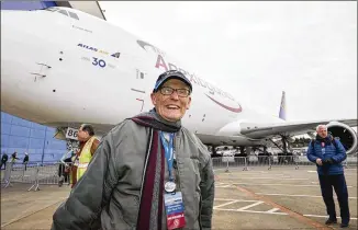  ?? JOHN FROSCHAUER/ASSOCIATED PRESS ?? Desi Evans, 92, talks about working on the first 747 over 50 years ago before he attends last week’s ceremony for the delivery of the final Boeing 747 in Everett, Washington.