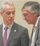  ??  ?? Mayor Rahm Emanuel and Ald. Ricardo Munoz last year.
| ASHLEE REZIN/ SUN- TIMES