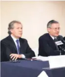  ?? GERARDO RUIZ ?? Luis Almagro (izq)., de la OEA, y el canciller, Manuel González, participar­on en el foro.