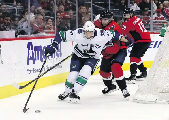  ?? GETTY IMAGES FILES ?? Sven Baertschi proved his worth in Vancouver with 14 goals in an injury-dampened season. Baertschi, 25, is a year away from unrestrict­ed free agency and a big payday.