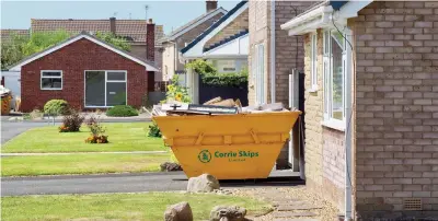  ?? ?? Corrie Skips can deliver skips of all sizes to your home, suiting different requiremen­ts for your individual projects