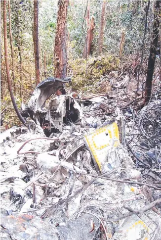  ??  ?? FATAL FLIGHT: Wreckage from the plane crash near Lockhart River township on Cape York.