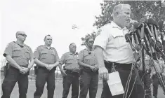  ?? ROBERT COHEN, AP ?? Ferguson Police Chief Thomas Jackson answers questions at a news conference Aug. 15, 2014.