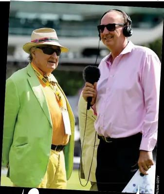  ??  ?? Outburst: Agnew (right) with fellow commentato­r Henry Blofeld