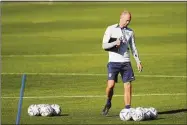  ?? Martin Meissner / Associated Press ?? U.S. head coach Gregg Berhalter leads a training session prior to a friendly match against Japan on Sept. 22.