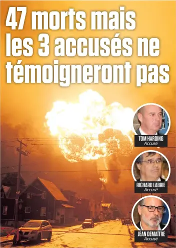  ?? PHOTOS D’ARCHIVES ET COLLABORAT­ION SPÉCIALE, CAROLINE LEPAGE ?? Traumatisé­e par cette scène, la population ne pourra entendre la défense des accusés.