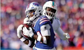  ?? Photograph: Bryan M Bennett/ Getty Images ?? The Buffalo Bills are counting on wideout Stefon Diggs, front, to up his production in Sunday’s critical showdown against the Miami Dolphins.