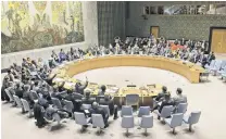  ?? PHOTO: AP ?? Tense meeting . . . Members of the United Nations Security Council vote on a resolution concerning Venezuela during a meeting at UN headquarte­rs, yesterday.