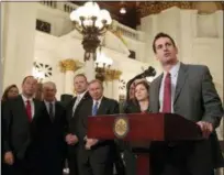  ?? ASSOCIATED PRESS ?? House Majority Leader Dave Reed, R-Indiana, gives the Republican response to Democratic Gov. Tom Wolf’s budget address at the state capitol in Harrisburg on Tuesday.