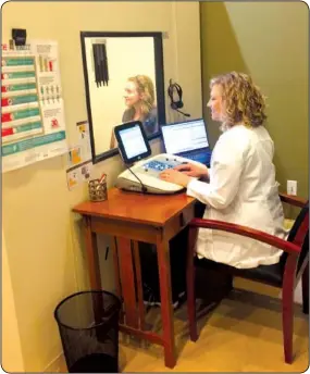  ??  ?? The staff at Johnson Audiology shares what patients can expect during their first visit with one of their audiologis­ts.