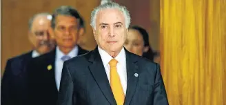  ?? ISAC NÓBREGA/PR-28/8/2018 ?? Confiança. Para Temer, um acordo para aprovar o reajuste salarial do STF ‘não será difícil’