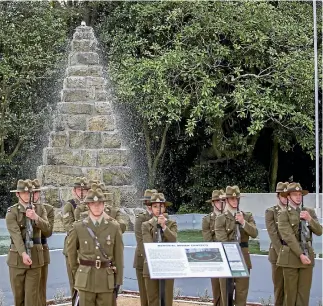  ?? PHOTO: MURRAY WILSON/FAIRFAX NZ ?? Awapuni Medical Corps Memorial rededicati­on ceremony at Awapuni racecourse.