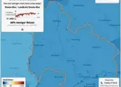  ?? Screenshot­s: Wild ?? Ganz anders sah es zur Zeit des ersten Lockdowns aus – blau eingefärbt der Landkreis am 21. März 2020. Die Mobilfunkd­a‰ ten zeigten 60 Prozent weniger Reisen.