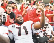  ?? Carmen Mandato / Getty Images ?? The New York Giants selected Andrew Thomas of Georgia as the fourth pick of the NFL Draft.