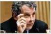  ?? SUSAN WALSH / AP ?? Sen. Sherrod Brown opposed the 10-year, $1.5 trillion tax cut Congress approved last year , as well as the 2001 and 2003 socalled Bush cuts.