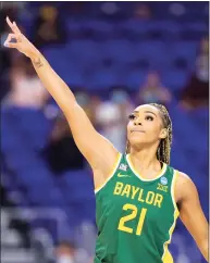  ?? Carmen Mandato / Getty Images ?? Baylor’s DiJonai Carrington was picked by the Connecticu­t Sun in the WNBA draft on Thursday.