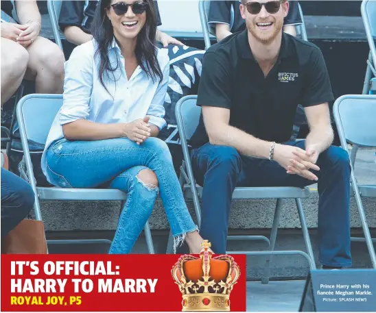  ?? Picture: SPLASH NEWS ?? Prince Harry with his fiancée Meghan Markle.