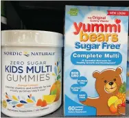  ?? ?? Sugar free gummy multivitam­in options for kids from Kimberton Whole Foods.