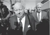  ?? ADRIAN WYLD/THE CANADIAN PRESS ?? Suspended senator Mike Duffy, left, outside of court in Ottawa with his lawyer Don Bayne.