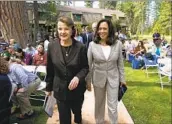  ?? Rich Pedroncell­i Associated Press ?? SEN. DIANNE FEINSTEIN, left, and then-Sen. Kamala Harris in South Lake Tahoe, Calif., in 2017.