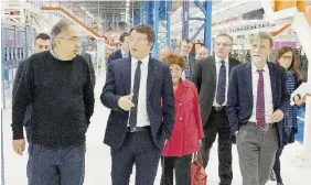  ?? Ansa ?? In visita Matteo Renzi, Sergio Marchionne e Graziano Delrio in Fiat