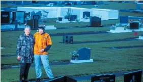  ?? Photo / Stephen Parker ?? Rotorua sisters Amy Carter and Linda Uluave estimate the worst hole in their parents’ plot at Kauae Cemetery is about 75cm deep.