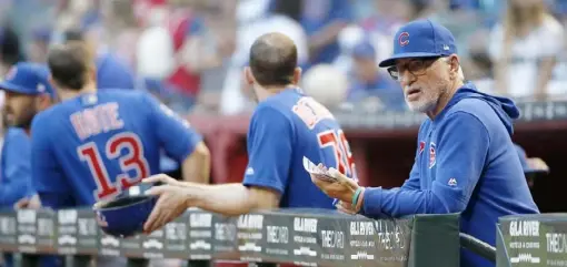  ?? The Associated Press ?? Cubs manager Joe Maddon didn’t expect leftover ill will after his ejection from his club’s game against the Pirates July 4 at PNC Park.