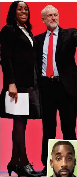  ??  ?? Close: Shadow minister Kate Osamor with Jeremy Corbyn. Right: Her convicted son Ishmael