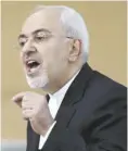  ??  ?? Iran’s Foreign Minister Mohammad Javad Zarif