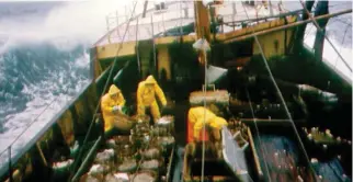  ??  ?? Bitter battlegrou­nd: A North Sea trawler fishing during the Cod Wars
