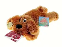  ??  ?? A Fill Me Yours Droolly Dog toy is a fillable toy you pop some of your clothes in to provide a comforting smell for your pet while you’re away.