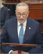  ?? The Associated Press ?? Top Senate Democrat Chuck Schumer said Donald Trump needs to be ousted from office now.