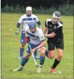  ?? Photograph: Central Scotland Shinty. ?? Action from Saturday’s match between Aberdour and Glasgow Mid Argyll.