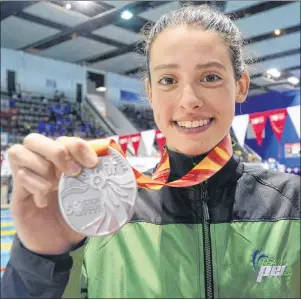  ?? JASON MALLOY/THE GUARDIAN ?? Alexa McQuaid was all smiles after winning a silver medal Tuesday at the Canada Games in Winnipeg.