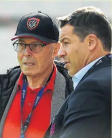  ??  ?? Les responsabl­es des clubs profession­nels veulent avancer le plus unis possible. Ici, le président de Toulon Bernard Lemaître et le directeur général du Stade français Thomas Lombard.
Icon Sport
Photo