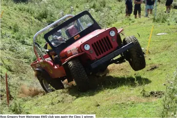  ??  ?? Ross Gregory from Wairarapa 4WD club was again the Class 1 winner.