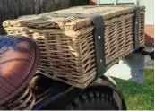  ??  ?? Every flat tanker needs a wicker basket… even though there’s little room for sandwiches in this one